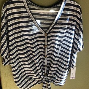 a.n.a navy stripe top, brand new